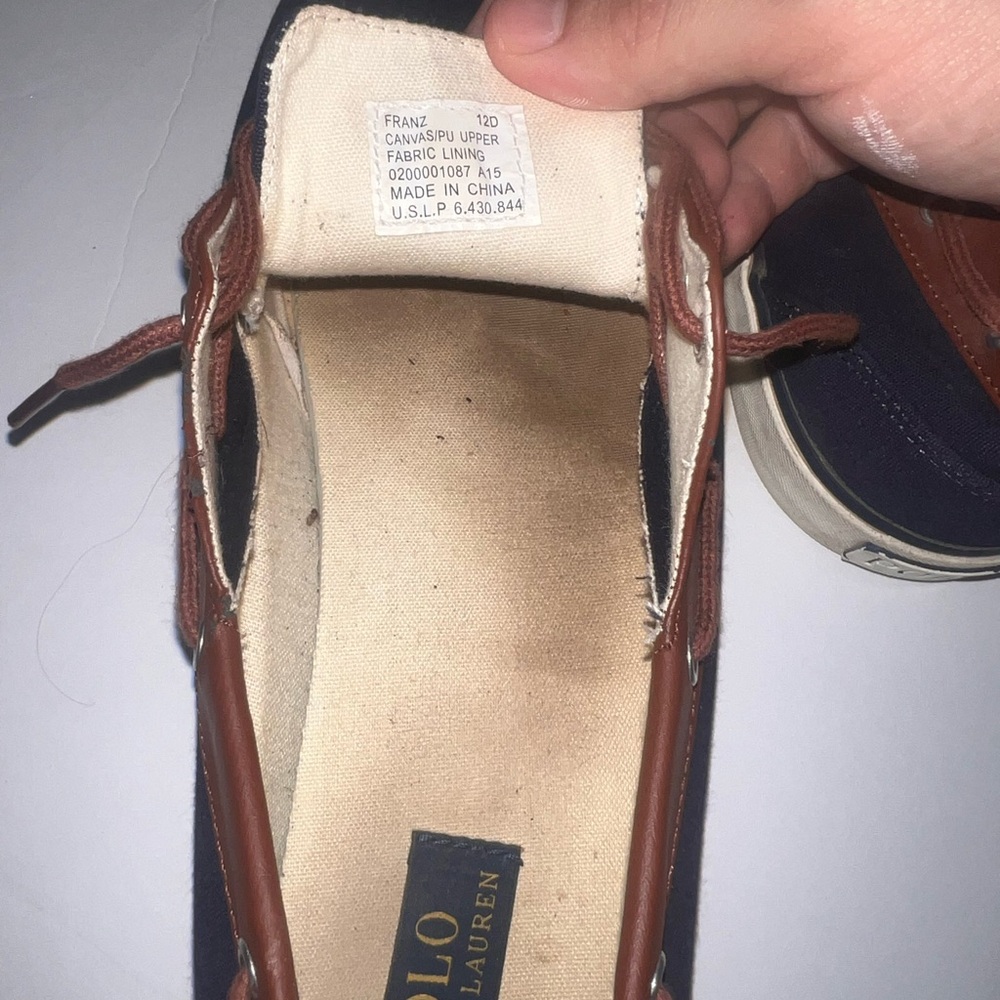 Men's Brown and Navy Casual Boat Shoes Polo - Picture 4 of 4